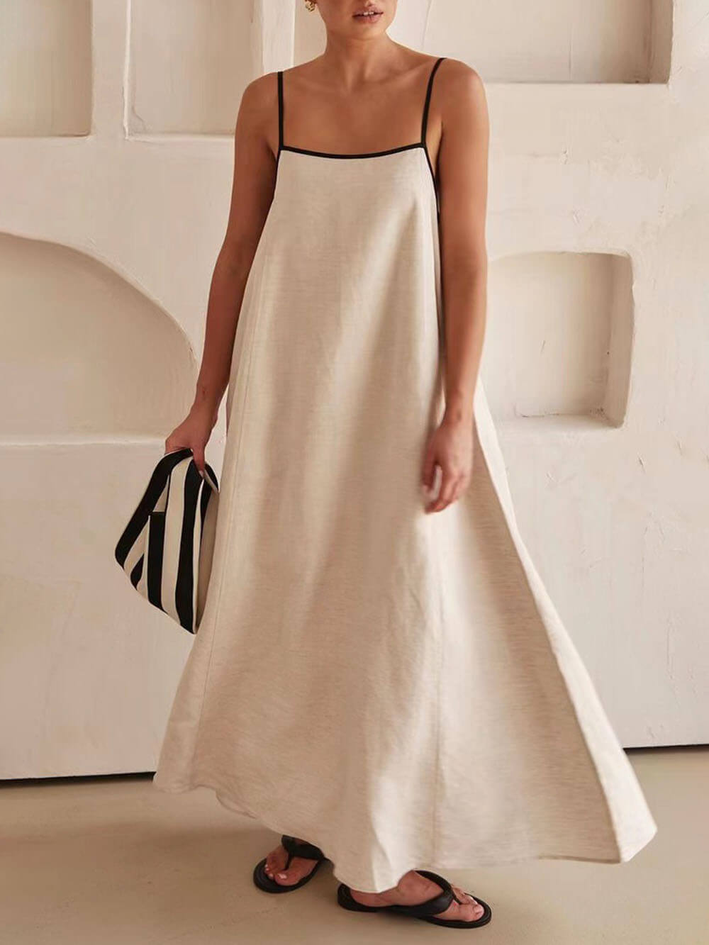 A-Linien-Kleid mit kontrastierenden Strapsen im Summer Vibe-Stil