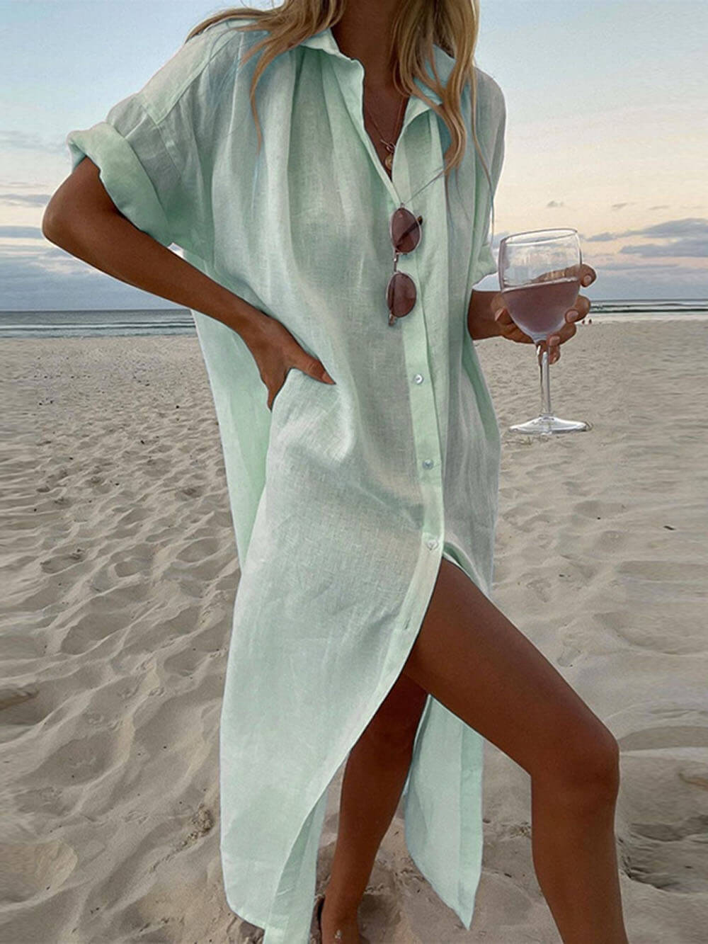 Concept Simple Maxi-Hemdkleid