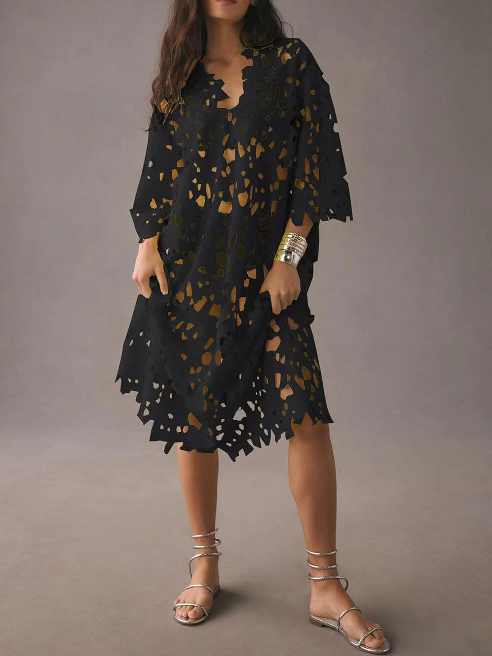 Cover Up – Midi-Strandkleid aus Spitze