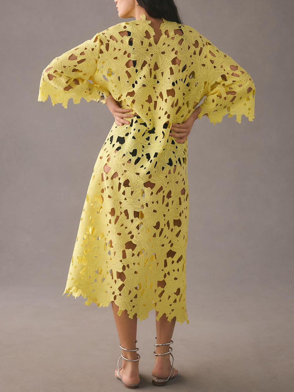 Cover Up – Midi-Strandkleid aus Spitze