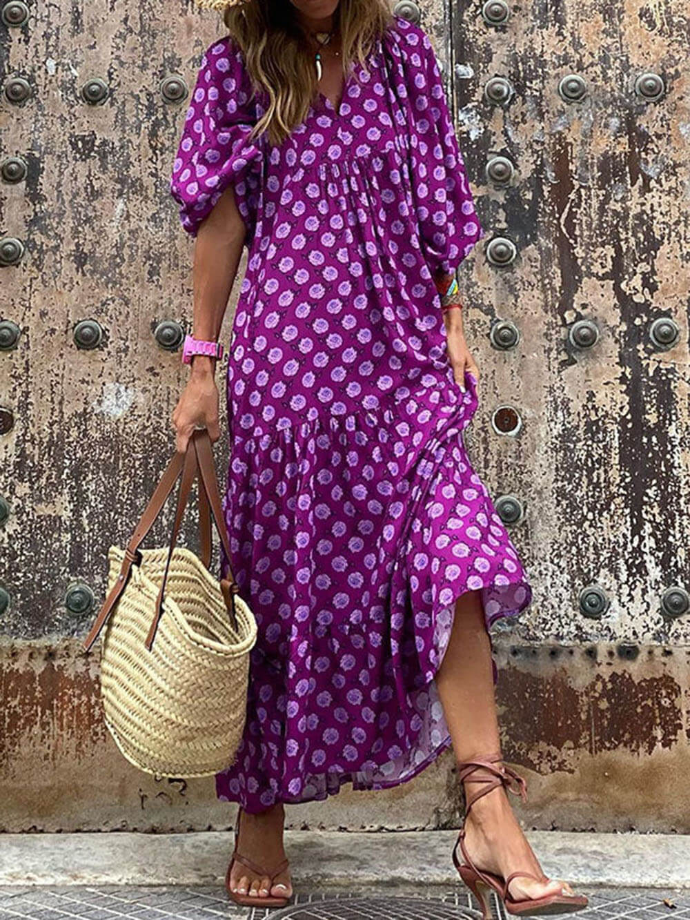 Maxikleid mit Bohemien-Print
