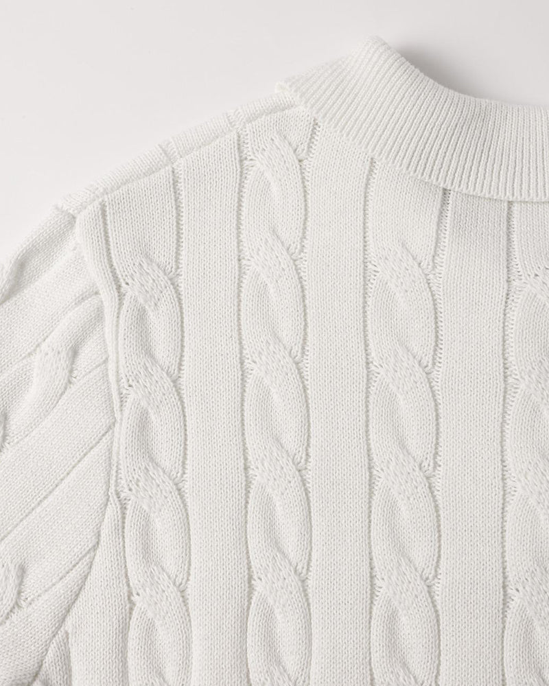 Poloshirt mit Zopfmuster