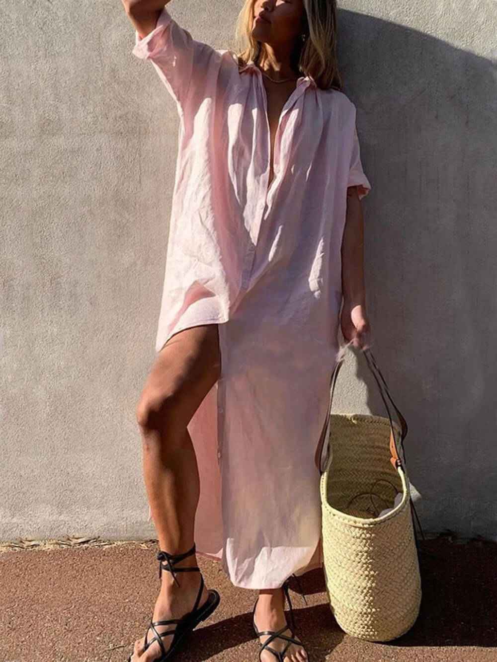 Concept Simple Maxi-Hemdkleid