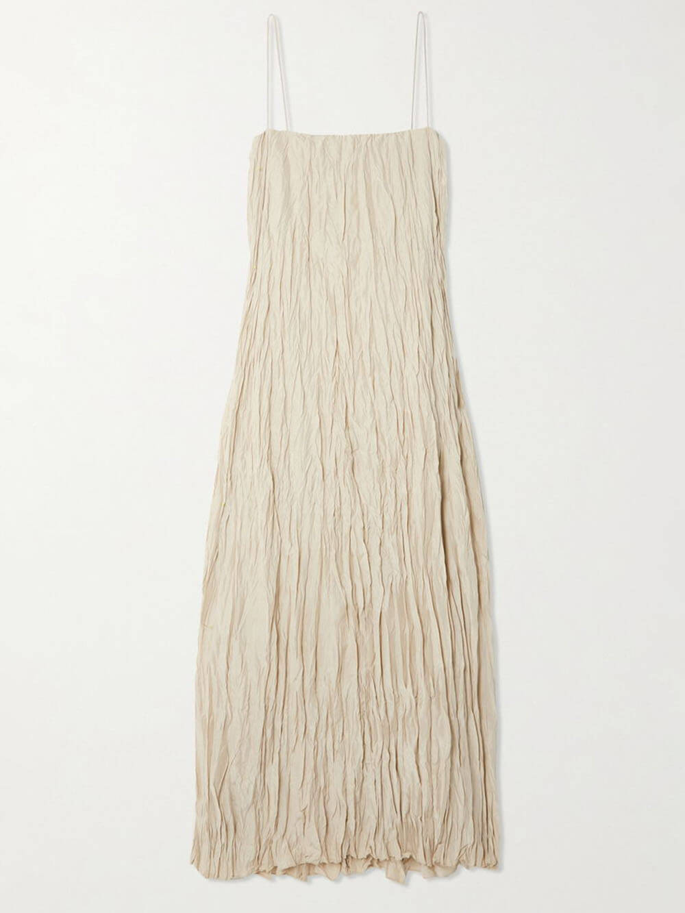 Elegantes und schönes plissiertes Maxikleid mit Hosenträgern