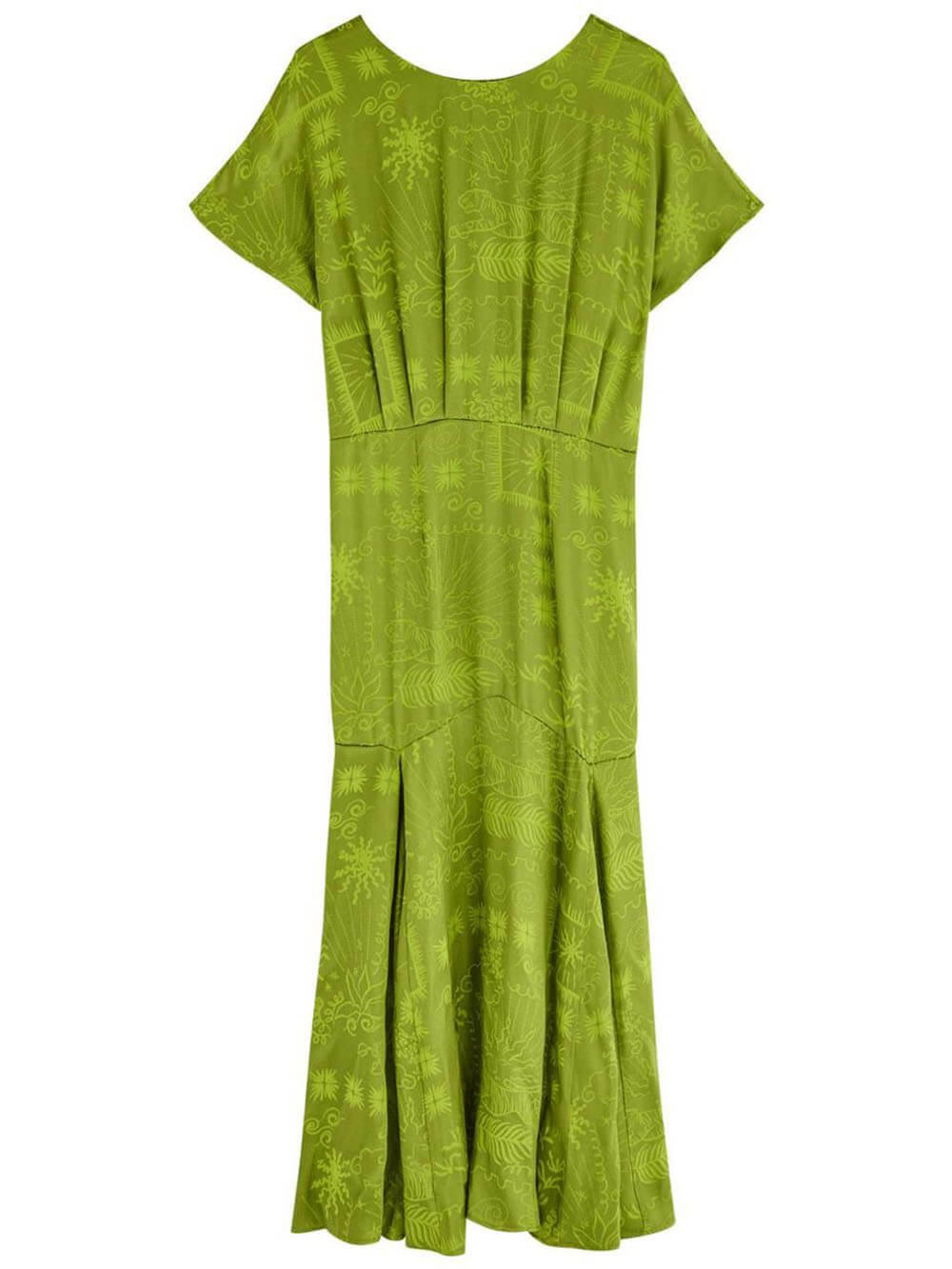 Elegantes Satin-Midikleid mit einzigartigem Jacquard-Print