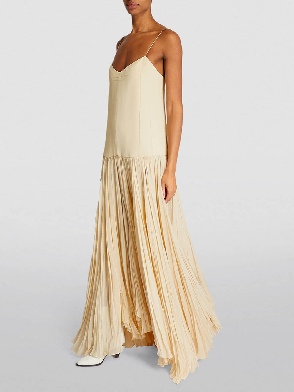 Kleid mit unregelmäßiger Taille und Riemchen