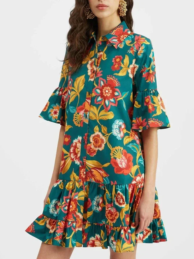 Grace Unique Minikleid mit Flora-Print