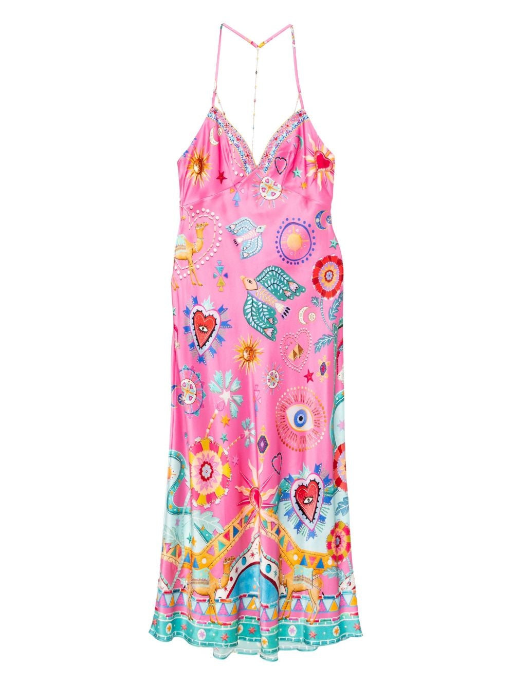 Midi-Slipkleid mit Kettendetail