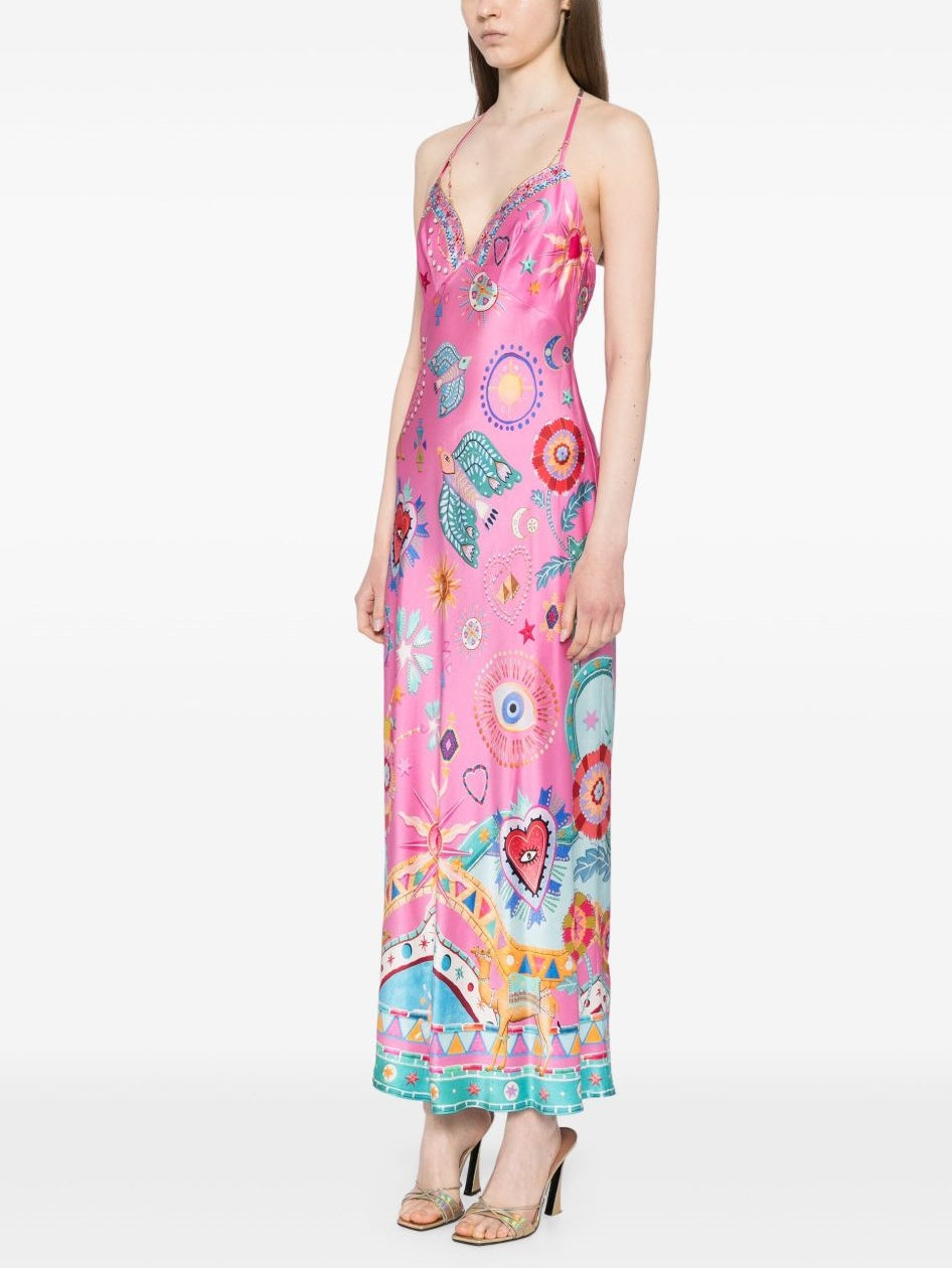 Midi-Slipkleid mit Kettendetail