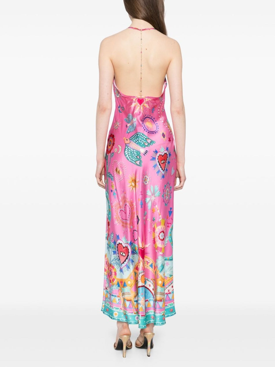 Midi-Slipkleid mit Kettendetail