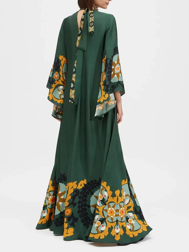 Mehrfarbiges, legeres Maxikleid mit Print