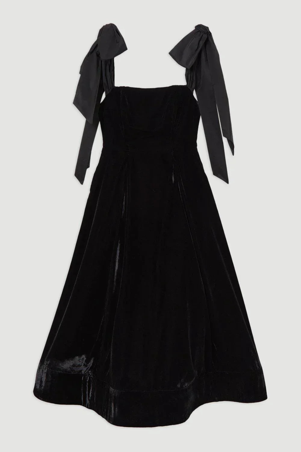 Trägerloses Midikleid aus Samt mit Schleife