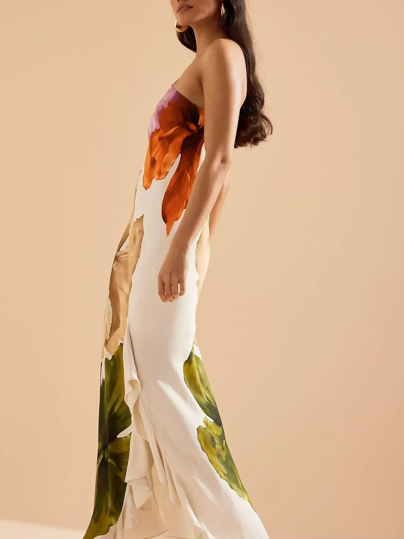 Maxi-Slip-Kleid mit One-Shoulder-Träger