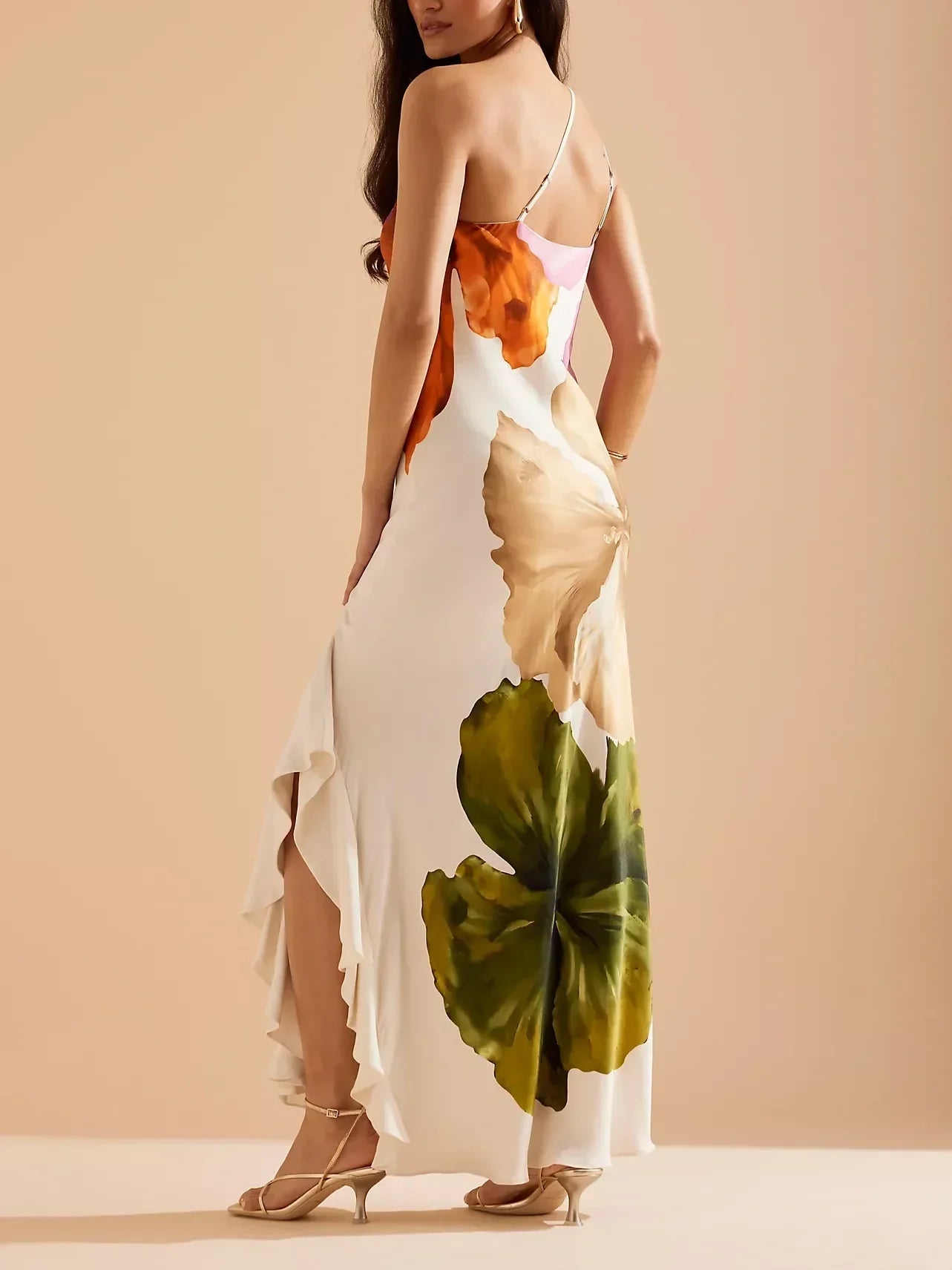 Maxi-Slip-Kleid mit One-Shoulder-Träger