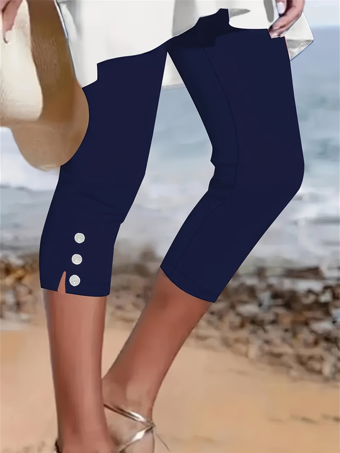Clara Polierte Stretch-Capri