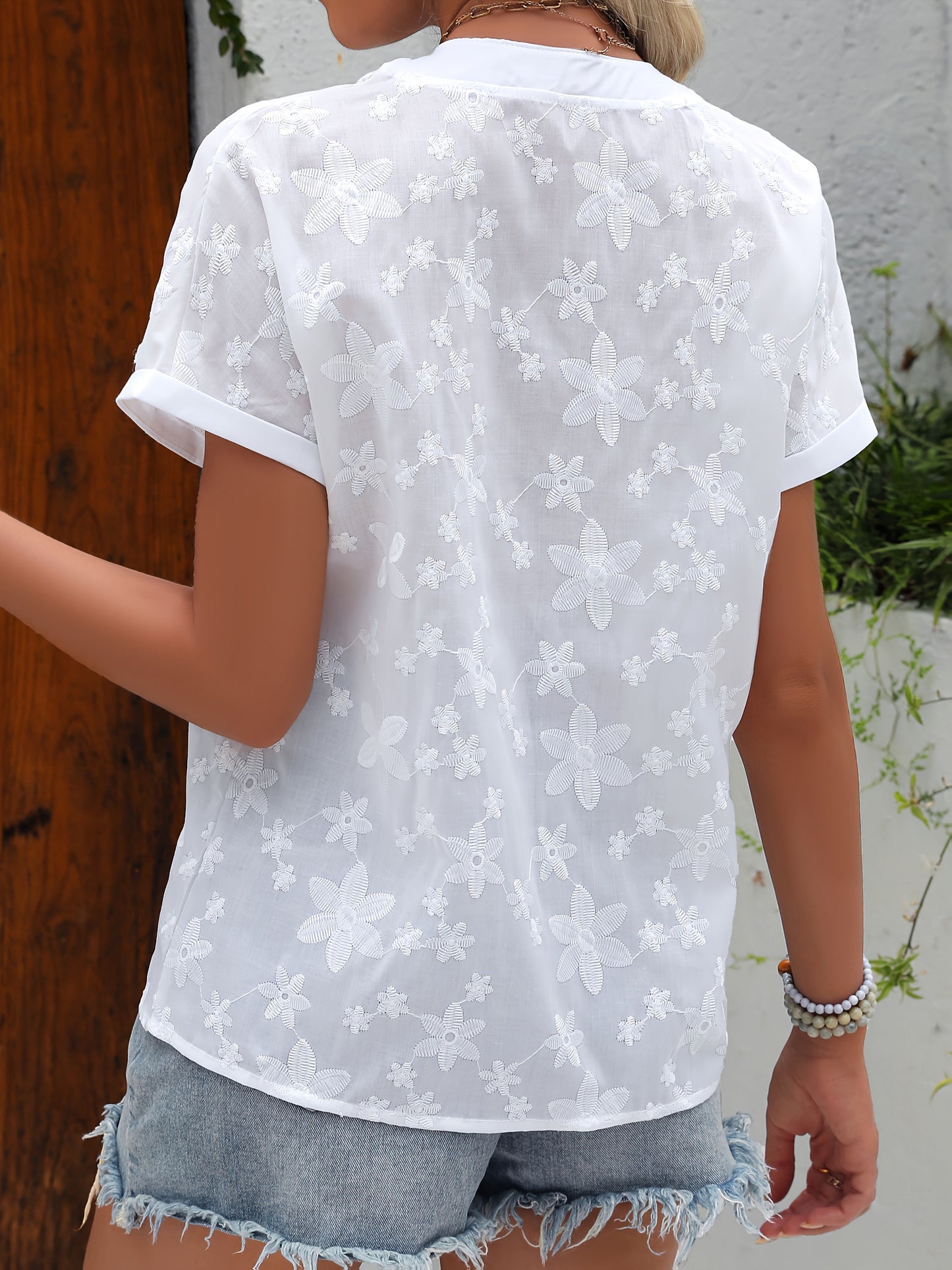 Drapierte Bluse „Liana“ mit Blumenmuster