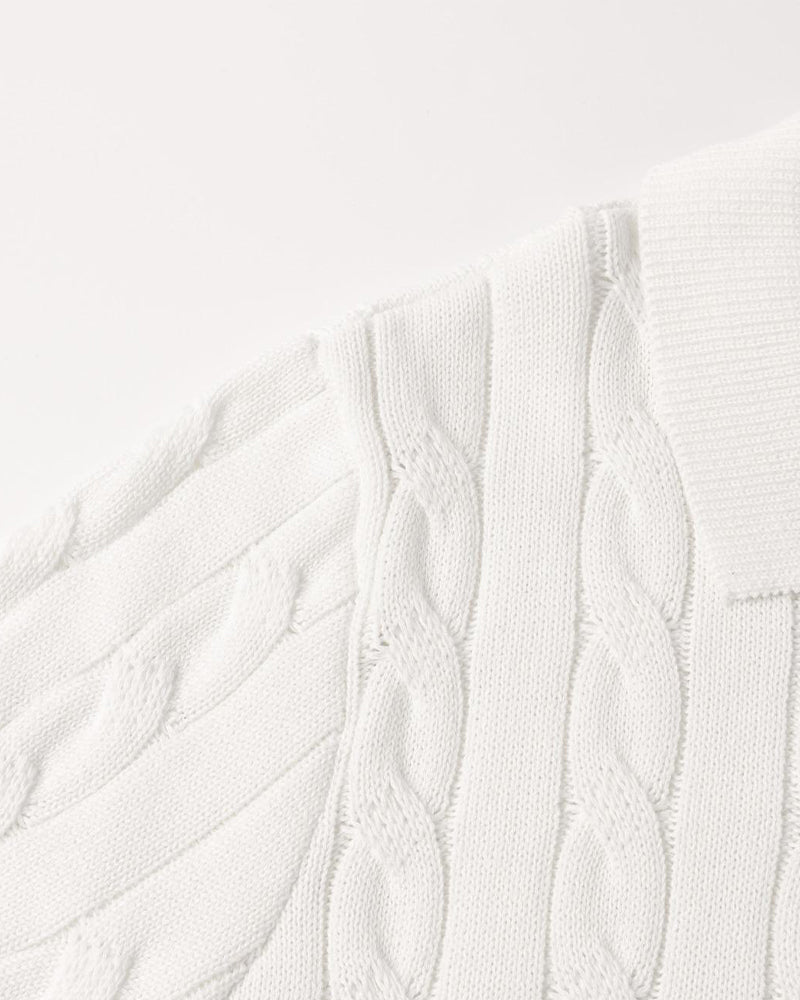 Poloshirt mit Zopfmuster