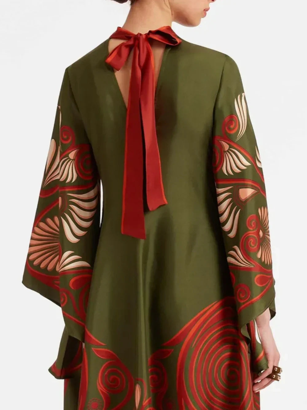 Elegantes Maxikleid mit schillerndem Print