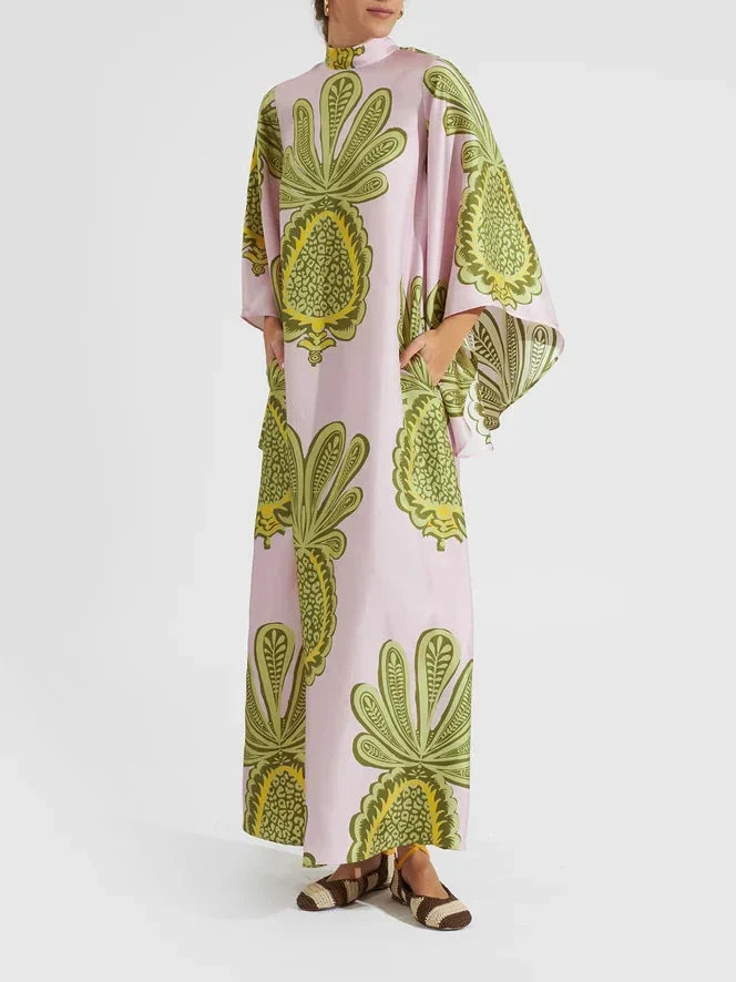 Maxikleid mit tropischem Ananas-Print