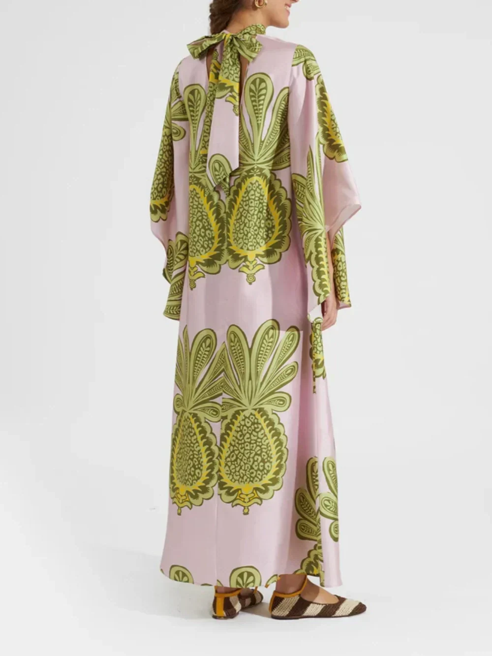 Maxikleid mit tropischem Ananas-Print
