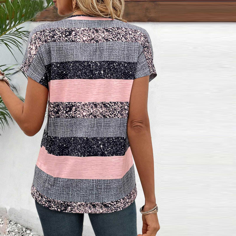 CLARA LÄSSIGE GESTREIFTE BLUSE
