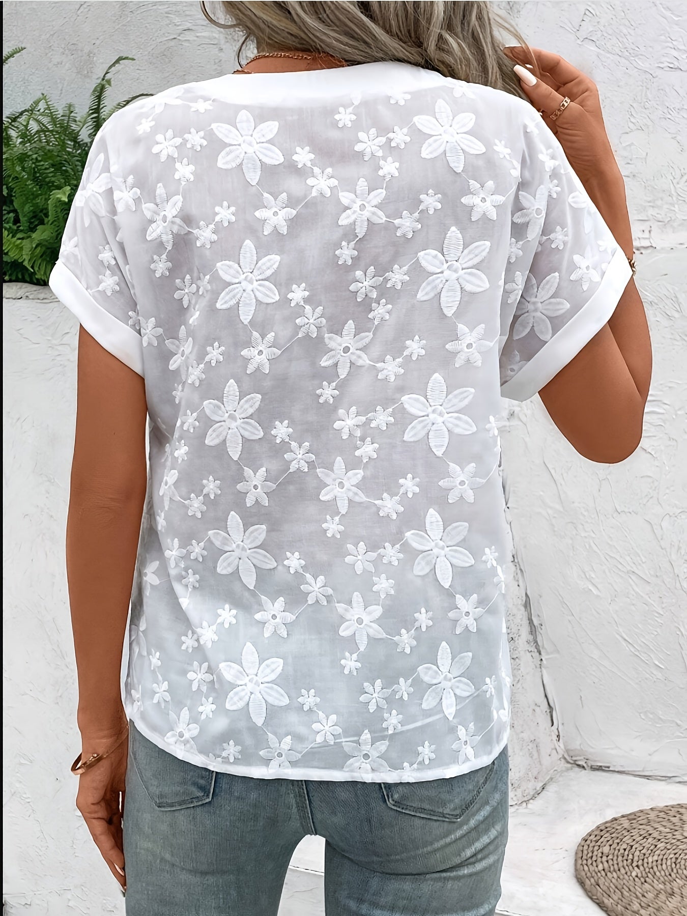 Drapierte Bluse „Liana“ mit Blumenmuster