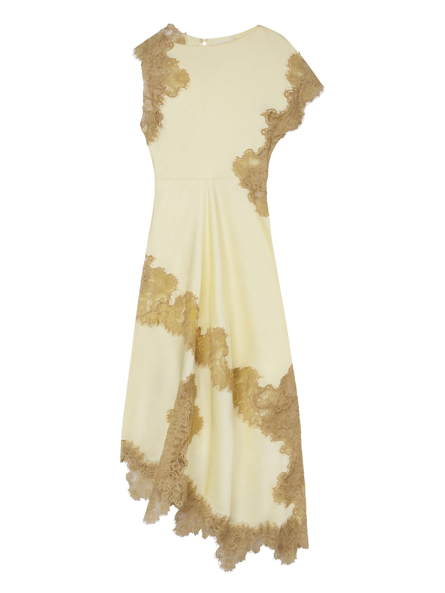 Maxikleid aus Satin und Spitze