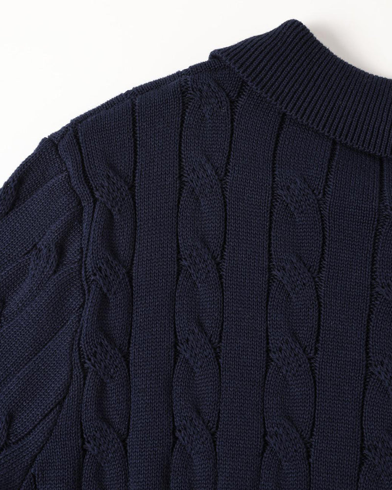Poloshirt mit Zopfmuster