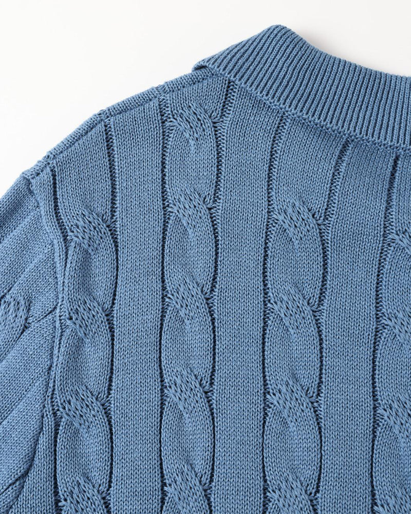 Poloshirt mit Zopfmuster