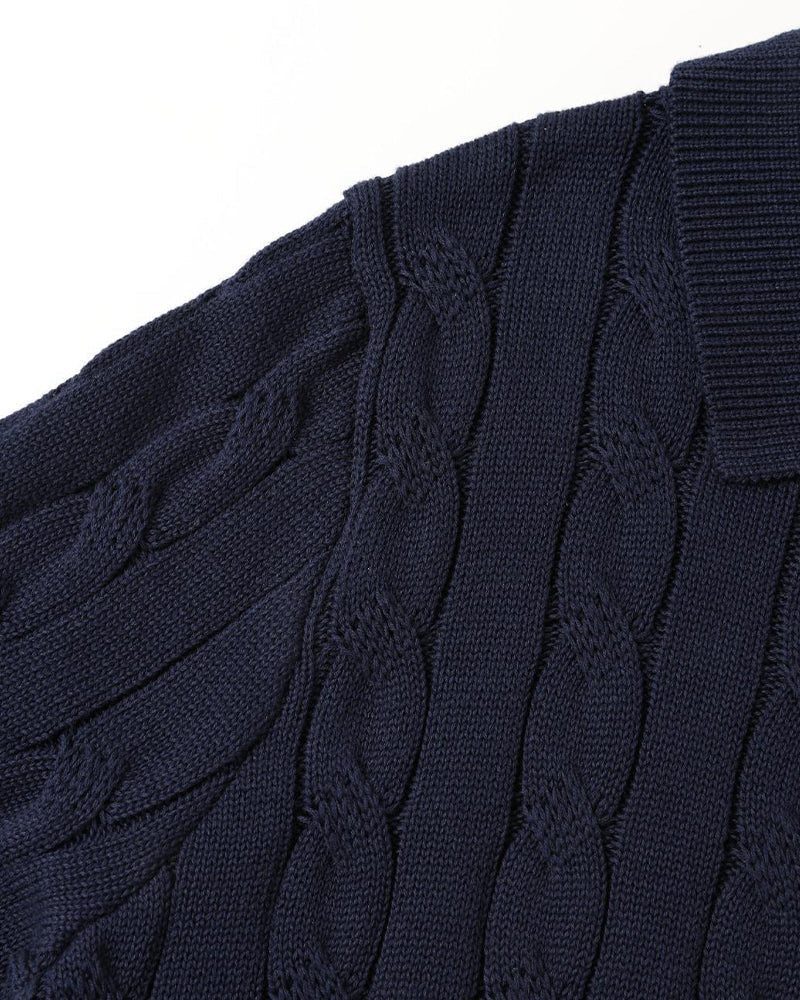 Poloshirt mit Zopfmuster
