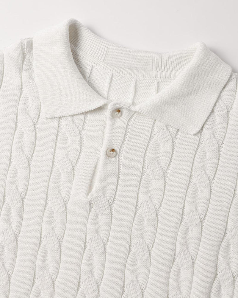 Poloshirt mit Zopfmuster