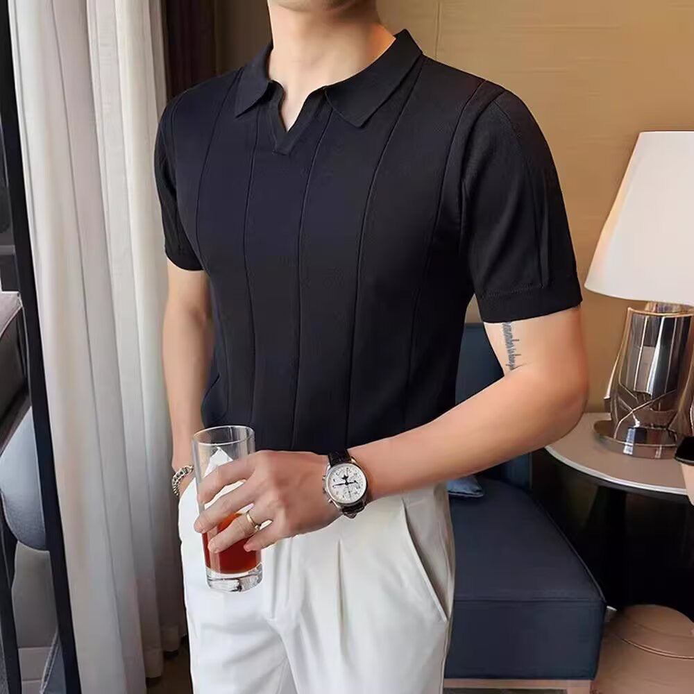 Poloshirt mit V-Ausschnitt