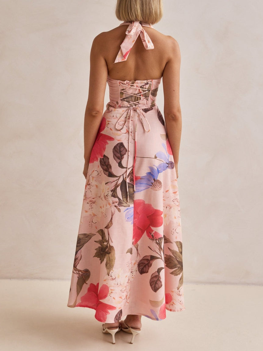 Maxikleid mit tiefem V-Ausschnitt