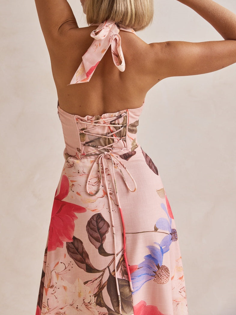 Maxikleid mit tiefem V-Ausschnitt