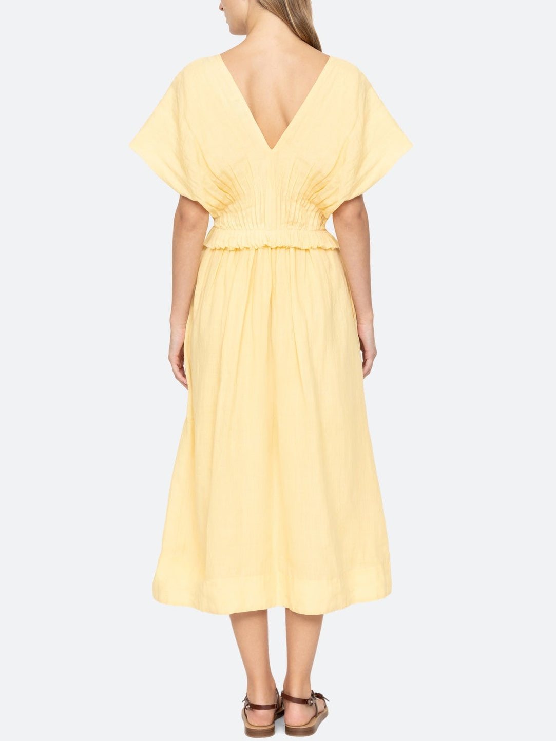 Midikleid mit übergroßen Ärmeln
