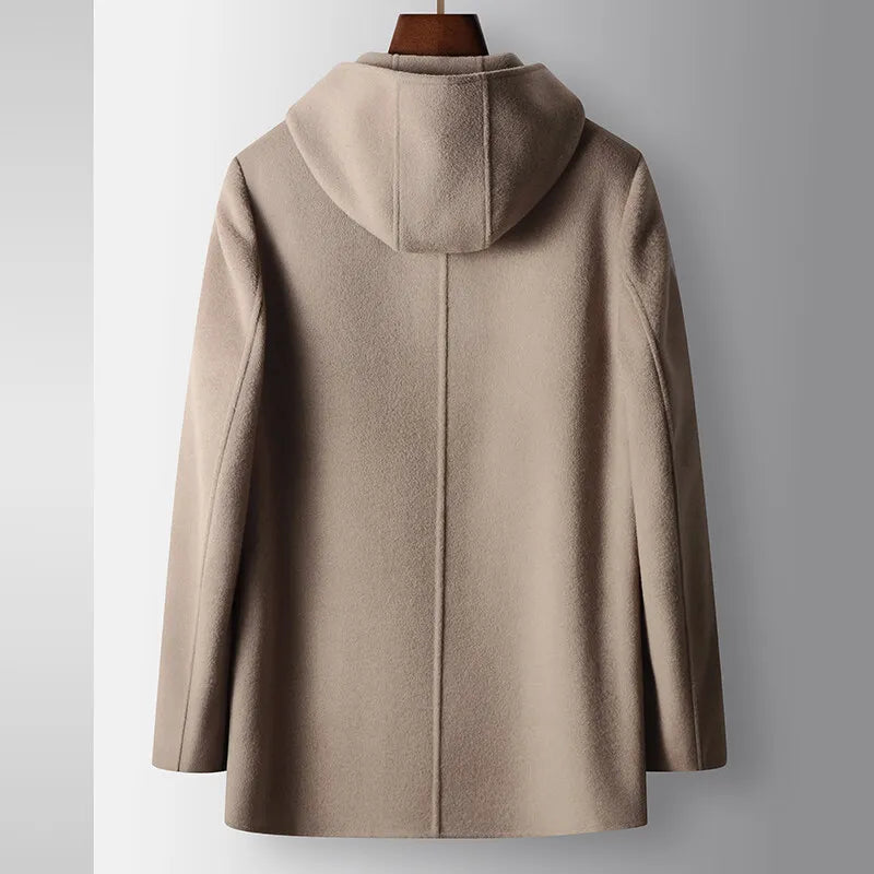 Kapuzenmantel aus 100 % Wolle