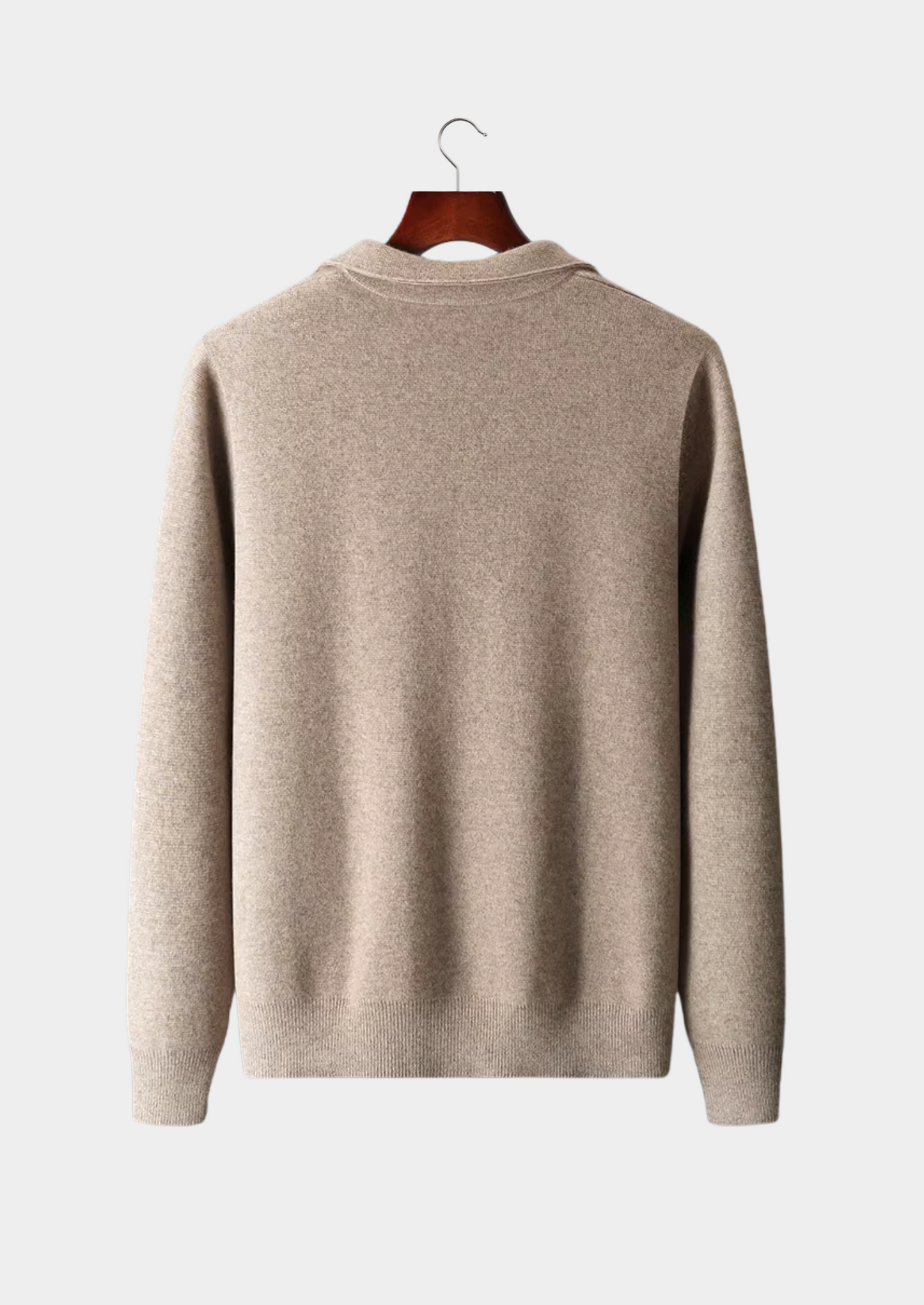 POLO-CARDIGAN AUS EXTRAFEINER MERINOWOLLE MIT REISSVERSCHLUSS