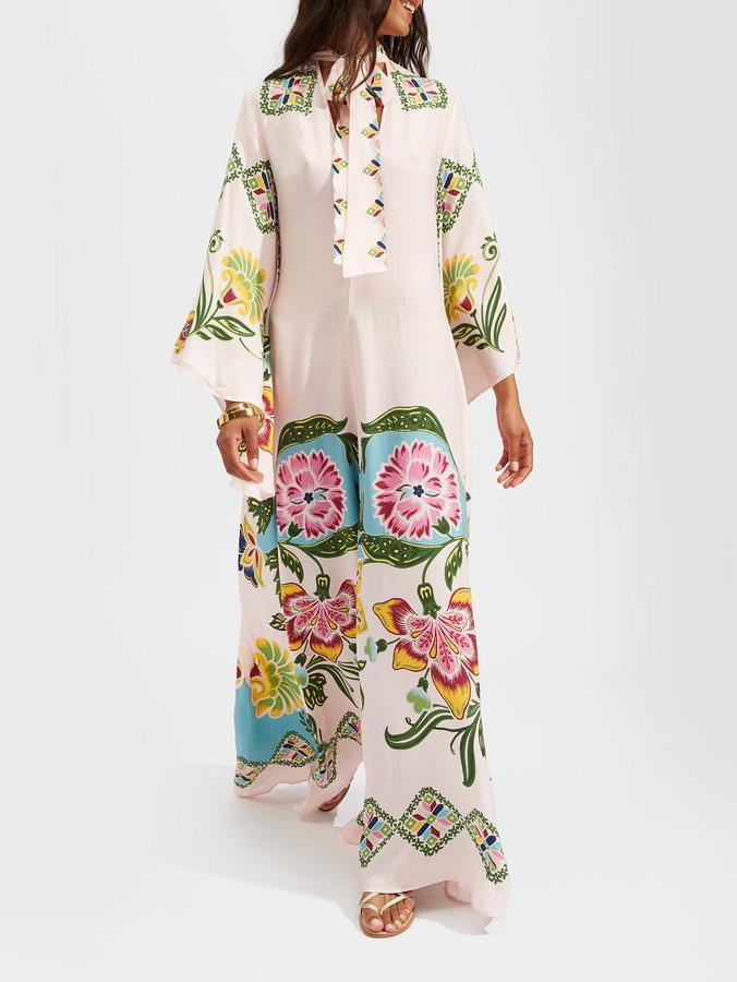 Exquisites, fließendes Maxikleid mit Blumendruck „Sunshine“