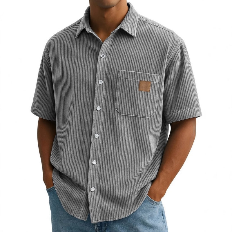 Vintage Herren Kurzarm Button-Up Shirt