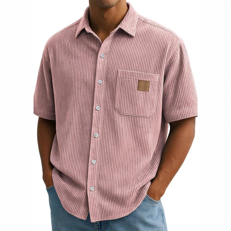 Vintage Herren Kurzarm Button-Up Shirt