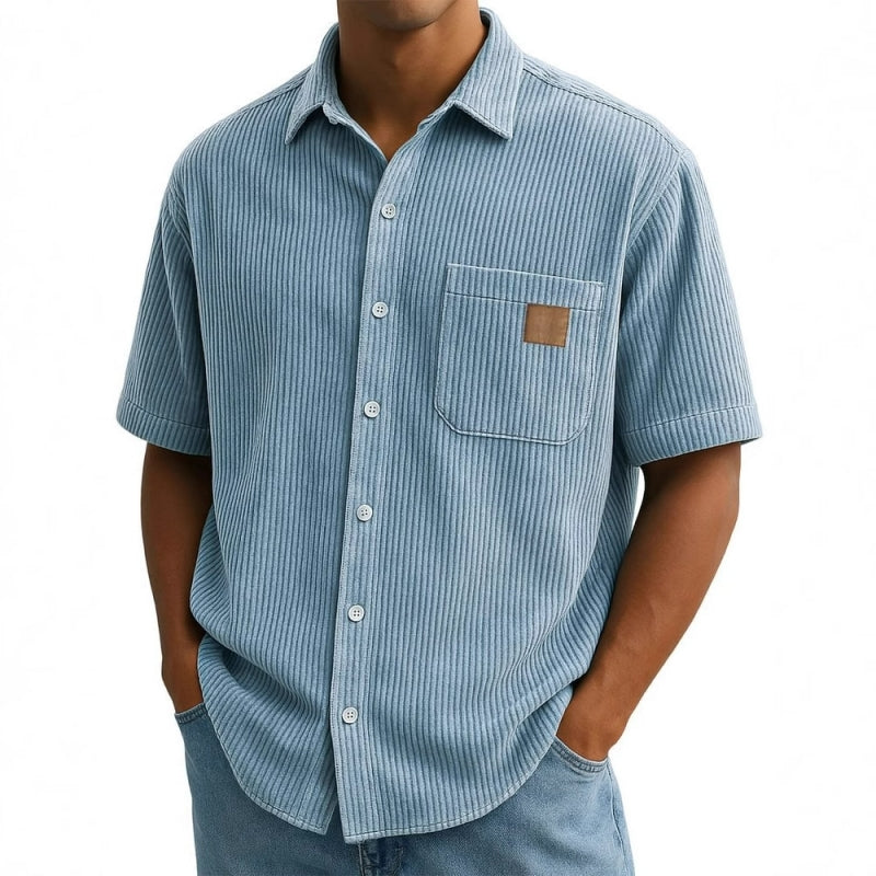Vintage Herren Kurzarm Button-Up Shirt