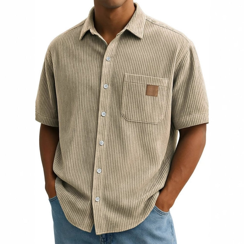 Vintage Herren Kurzarm Button-Up Shirt