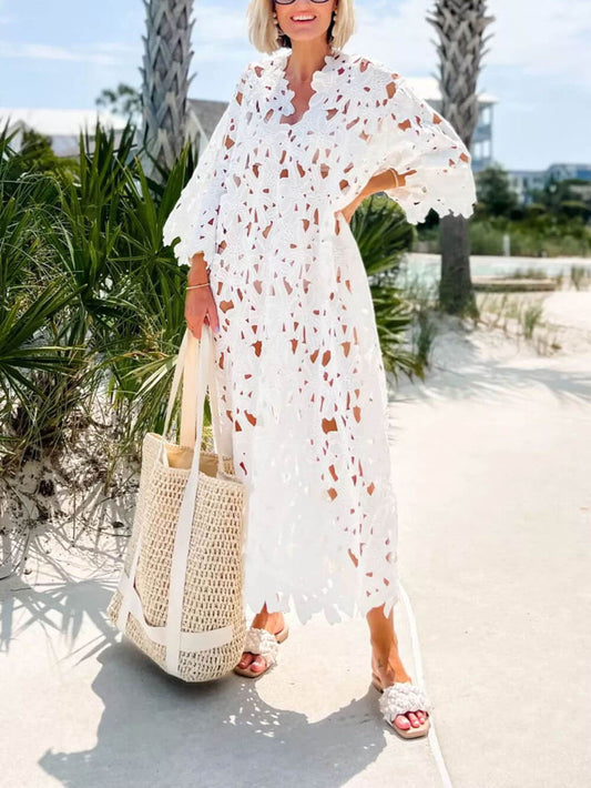 Cover Up – Midi-Strandkleid aus Spitze