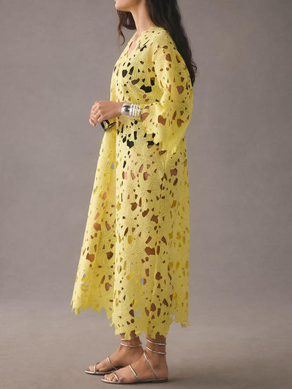 Cover Up – Midi-Strandkleid aus Spitze