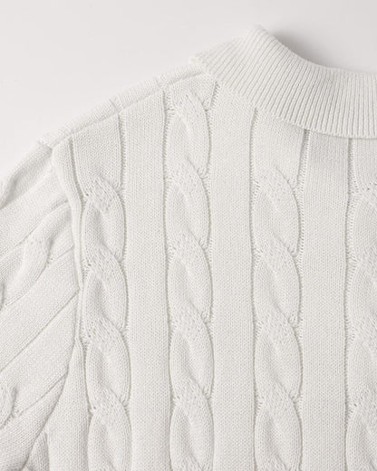 Poloshirt mit Zopfmuster
