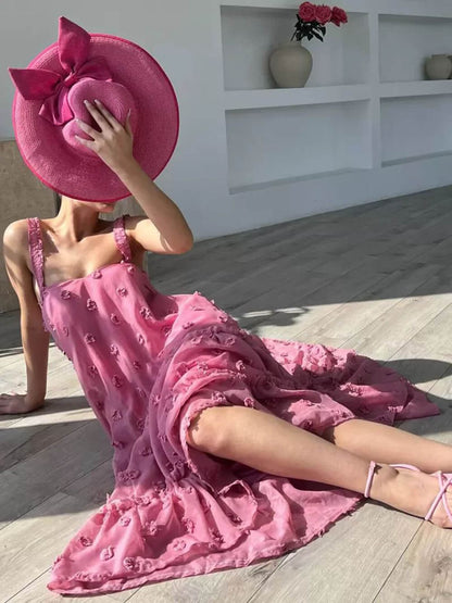 Hübsches, lockeres Maxikleid in A-Linie mit Blumendekor