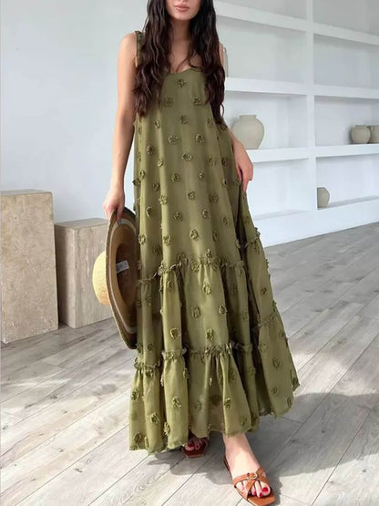 Hübsches, lockeres Maxikleid in A-Linie mit Blumendekor