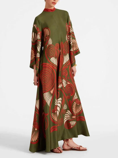 Elegantes Maxikleid mit schillerndem Print