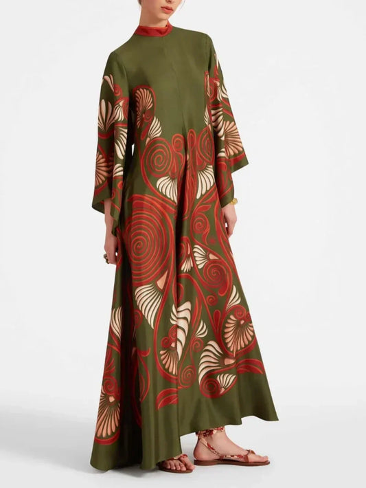 Elegantes Maxikleid mit schillerndem Print