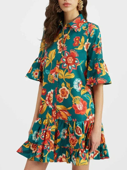 Grace Unique Minikleid mit Flora-Print